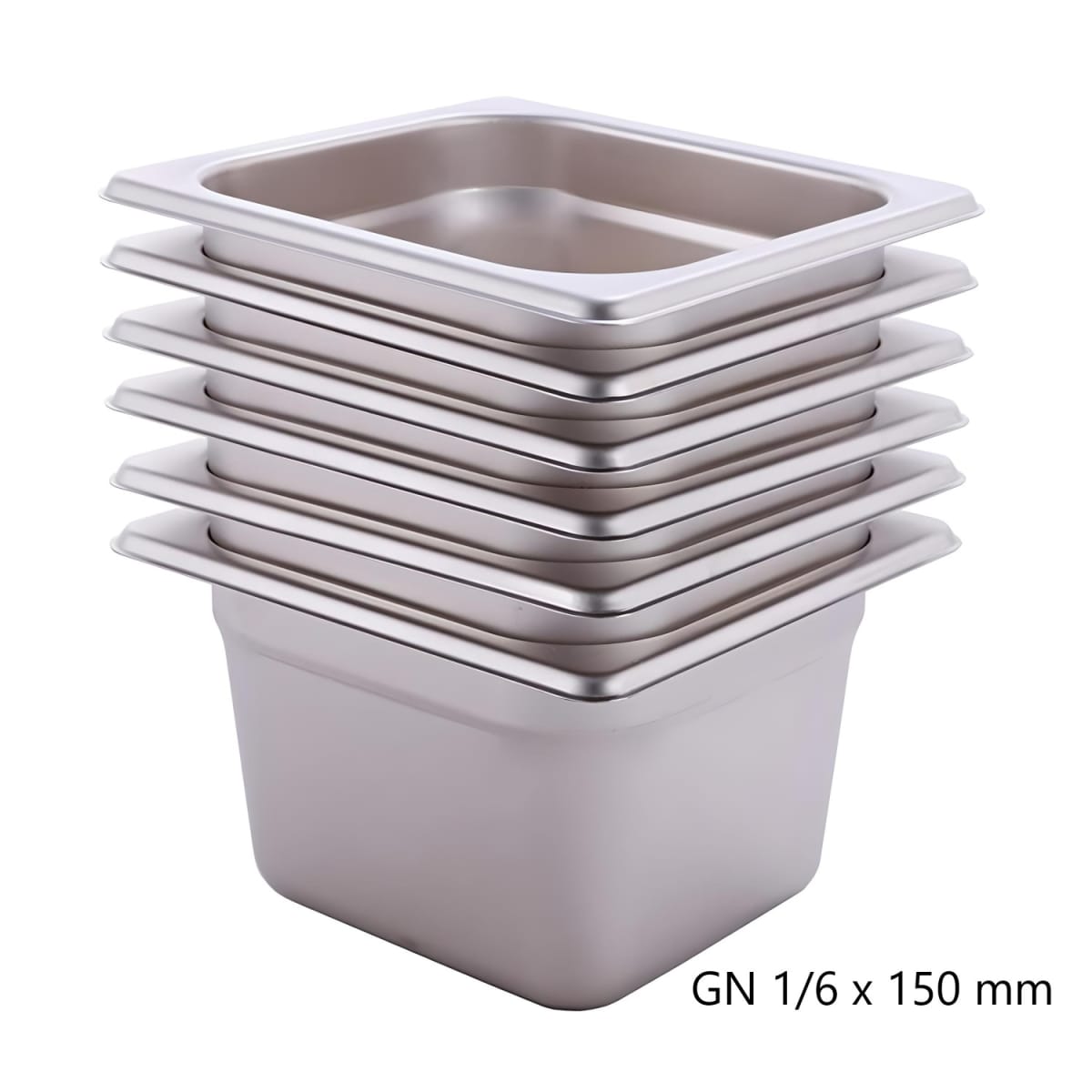 Pack 6 Depositos Gastro GN 1/6 x 150 mm Acero Inox1