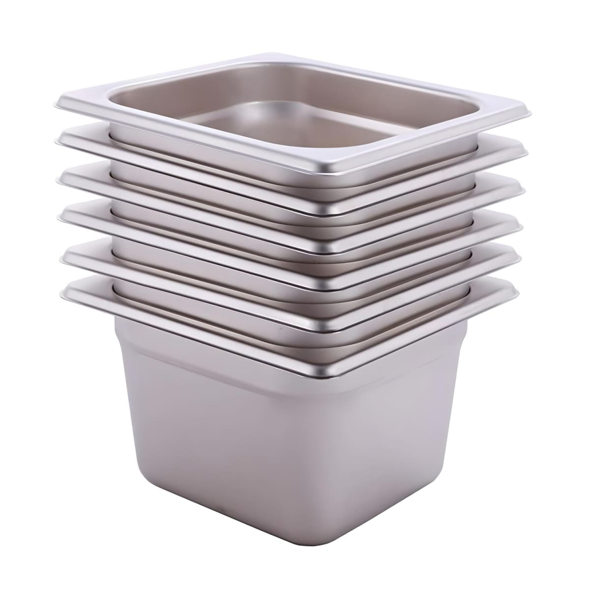 Pack 6 Depositos Gastro GN 1/6 x 150 mm Acero Inox6