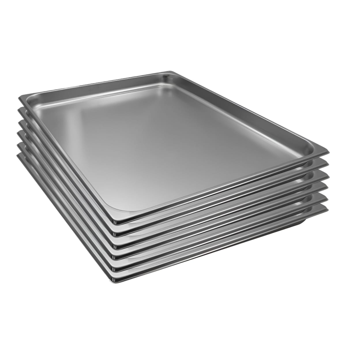Pack 6 Bandejas Gastro GN 2/1 x 40 mm Acero Inox5