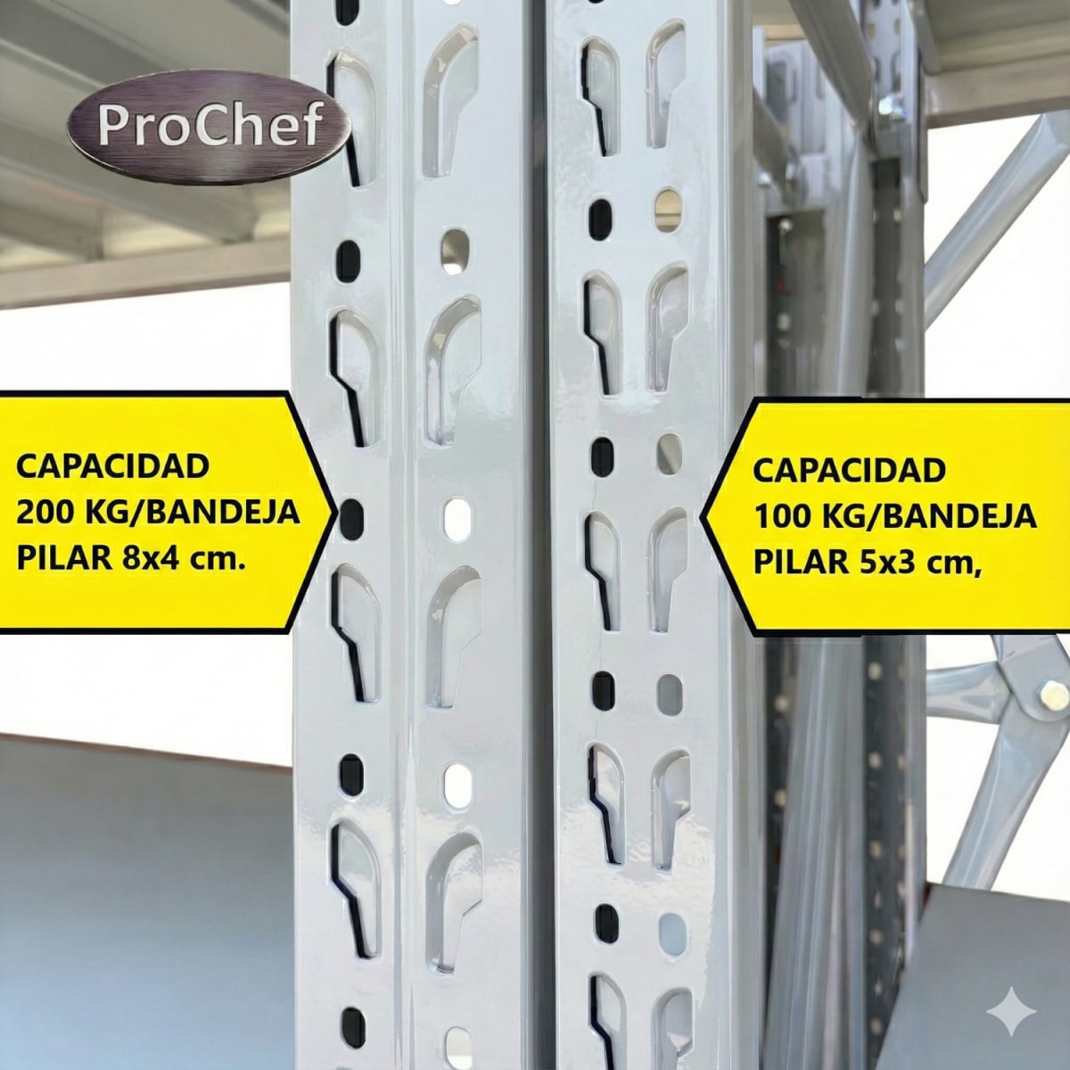 Rack 120x50x200 cm. 800 Kgs Gris Claro7