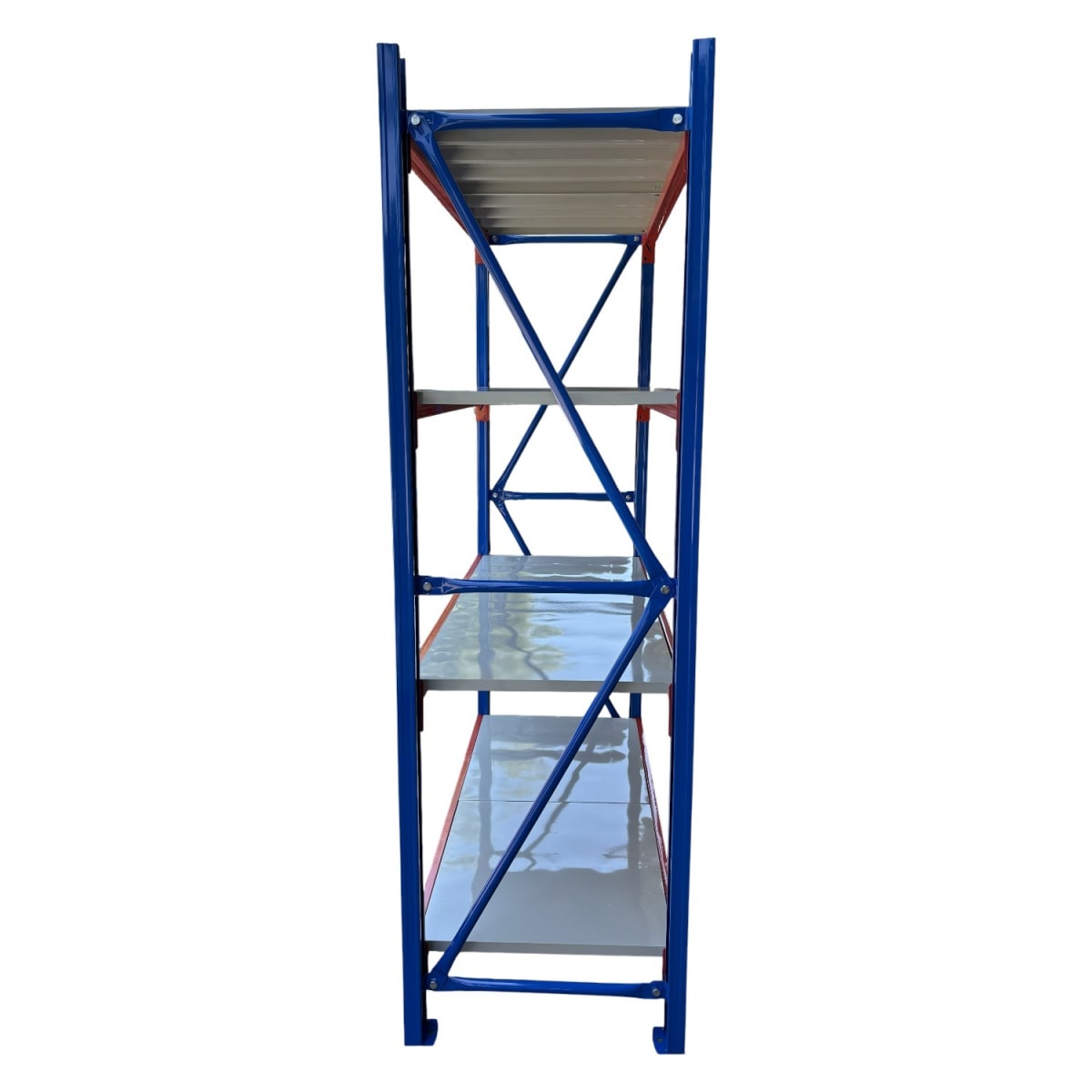 Rack 150x50x200 cm. 800 Kgs Azul Naranjo Gris3