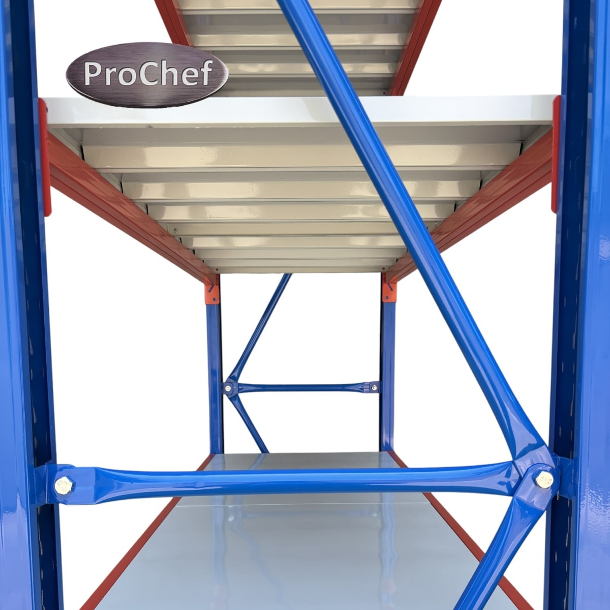 Rack 150x50x200 cm. 800 Kgs Azul Naranjo Gris5