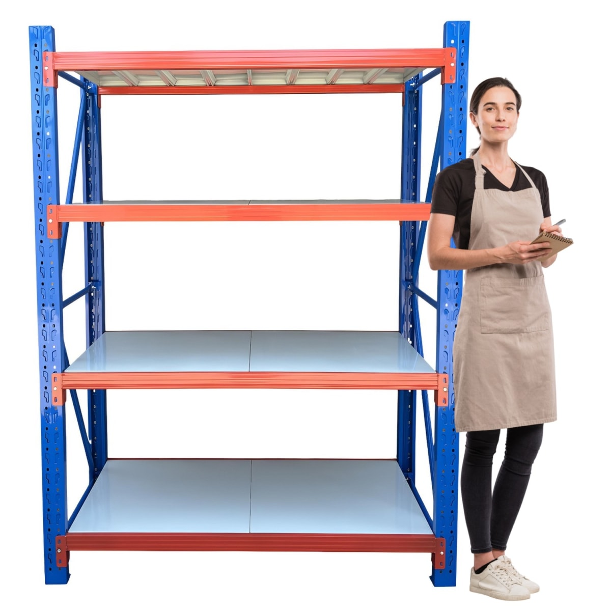 Rack 150x50x200 cm. 800 Kgs Azul Naranjo Gris1