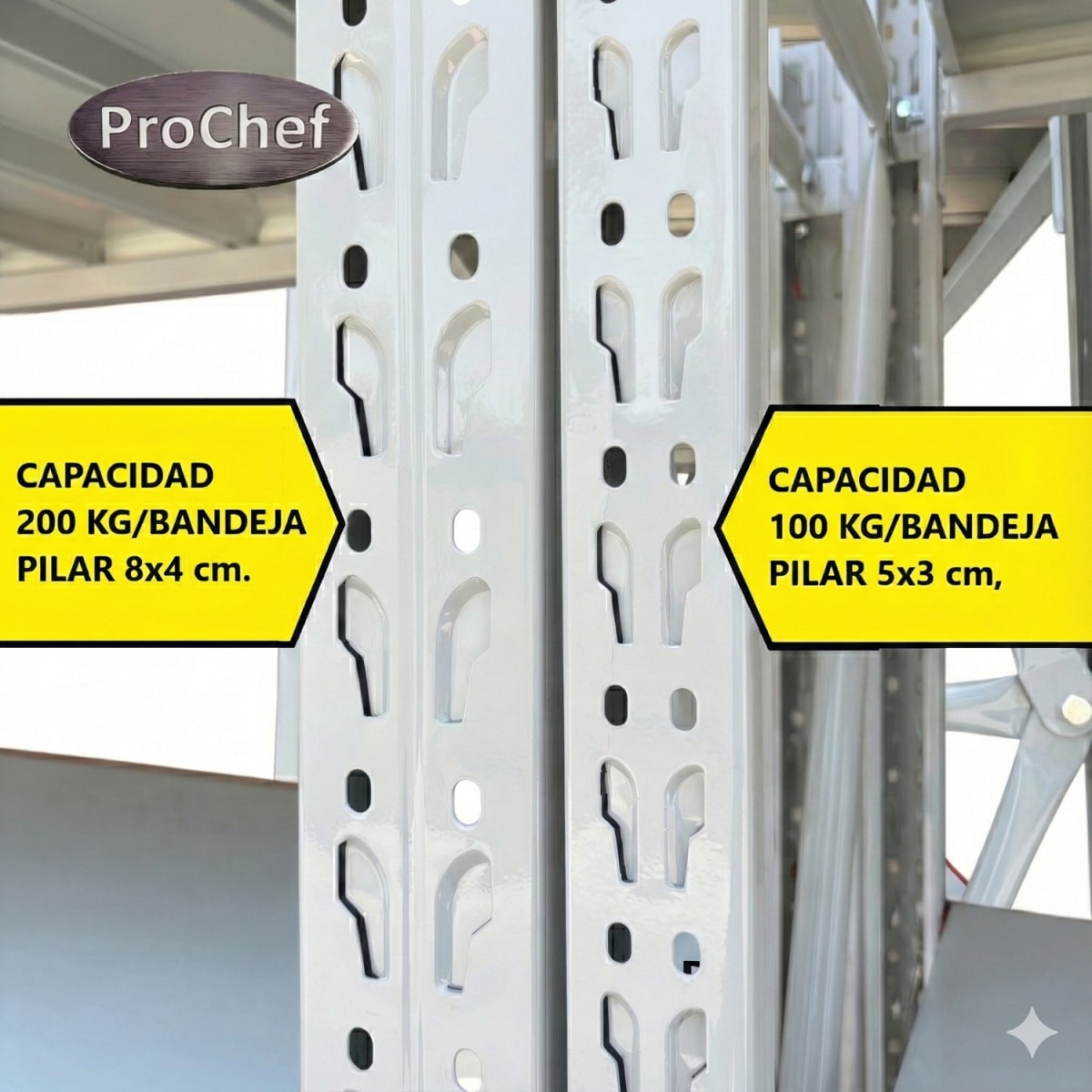 Rack 150x50x200 cm. 800 Kgs Gris Claro7