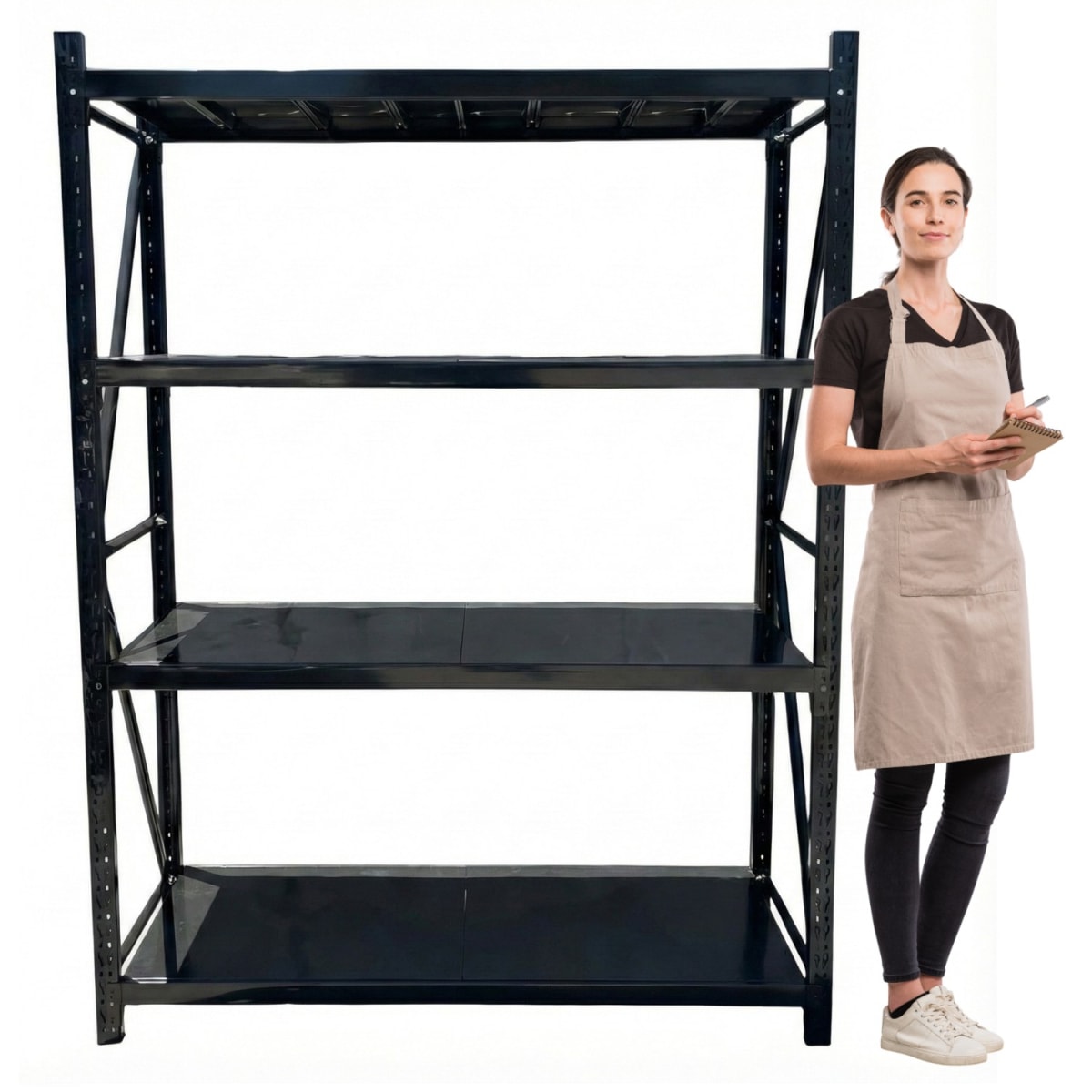Rack 150x50x200 cm. 400 Kgs Negro1