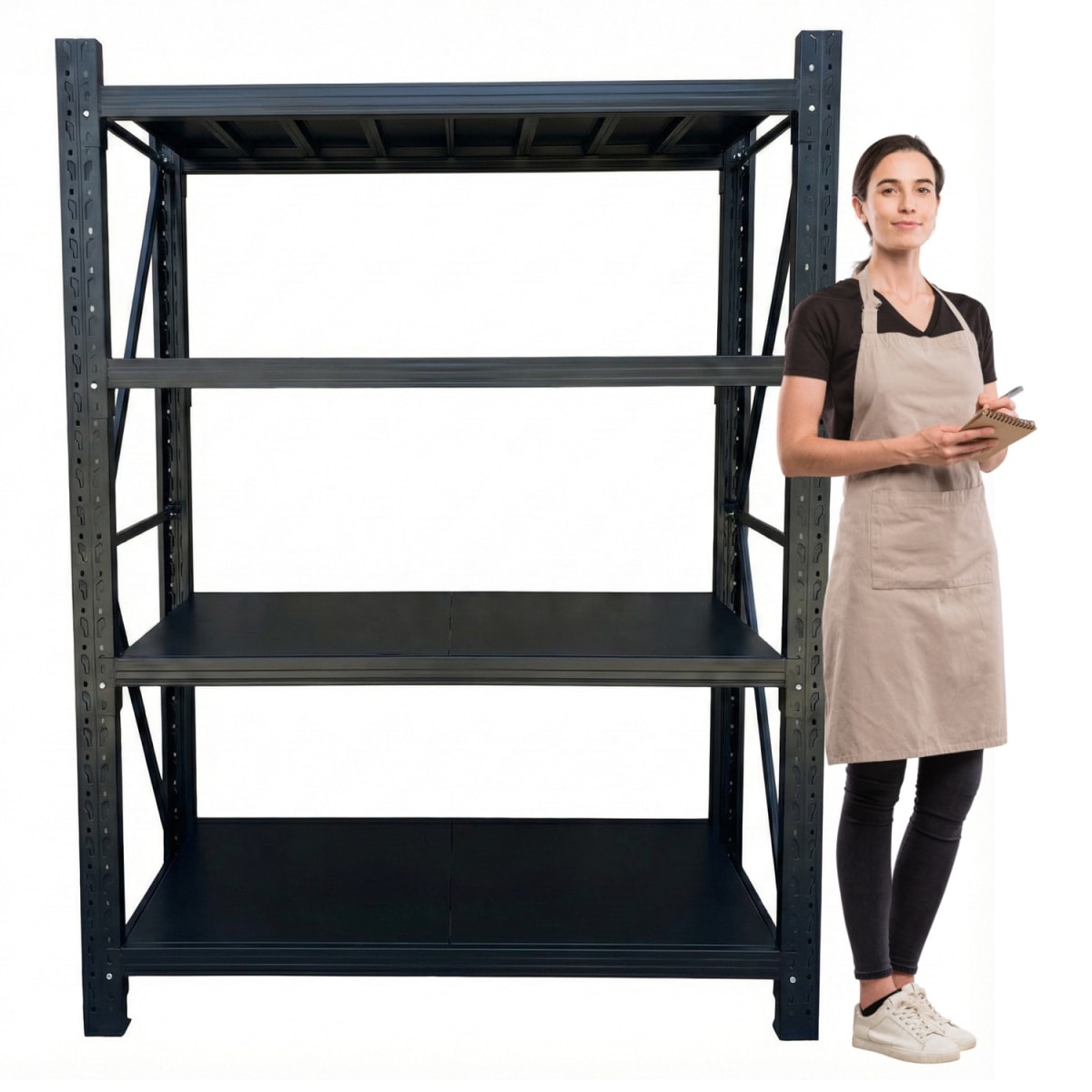 Rack 150x50x200 cm. 800 Kgs Negro1