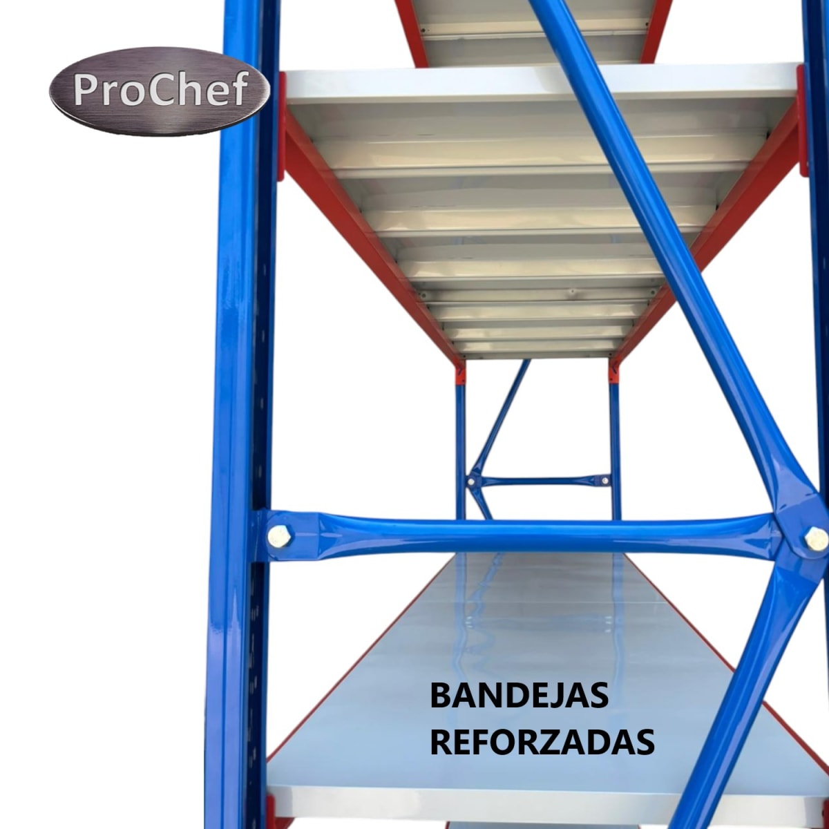 Rack 120x60x200 cm. 400 Kgs Azul Naranjo Gris5