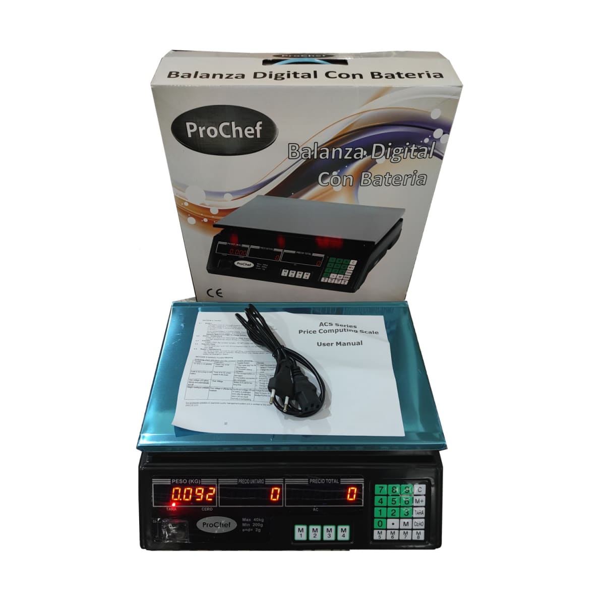 Pesa Digital ProChef 40 Kg. x 2 Gr. Electrica y Bateria4
