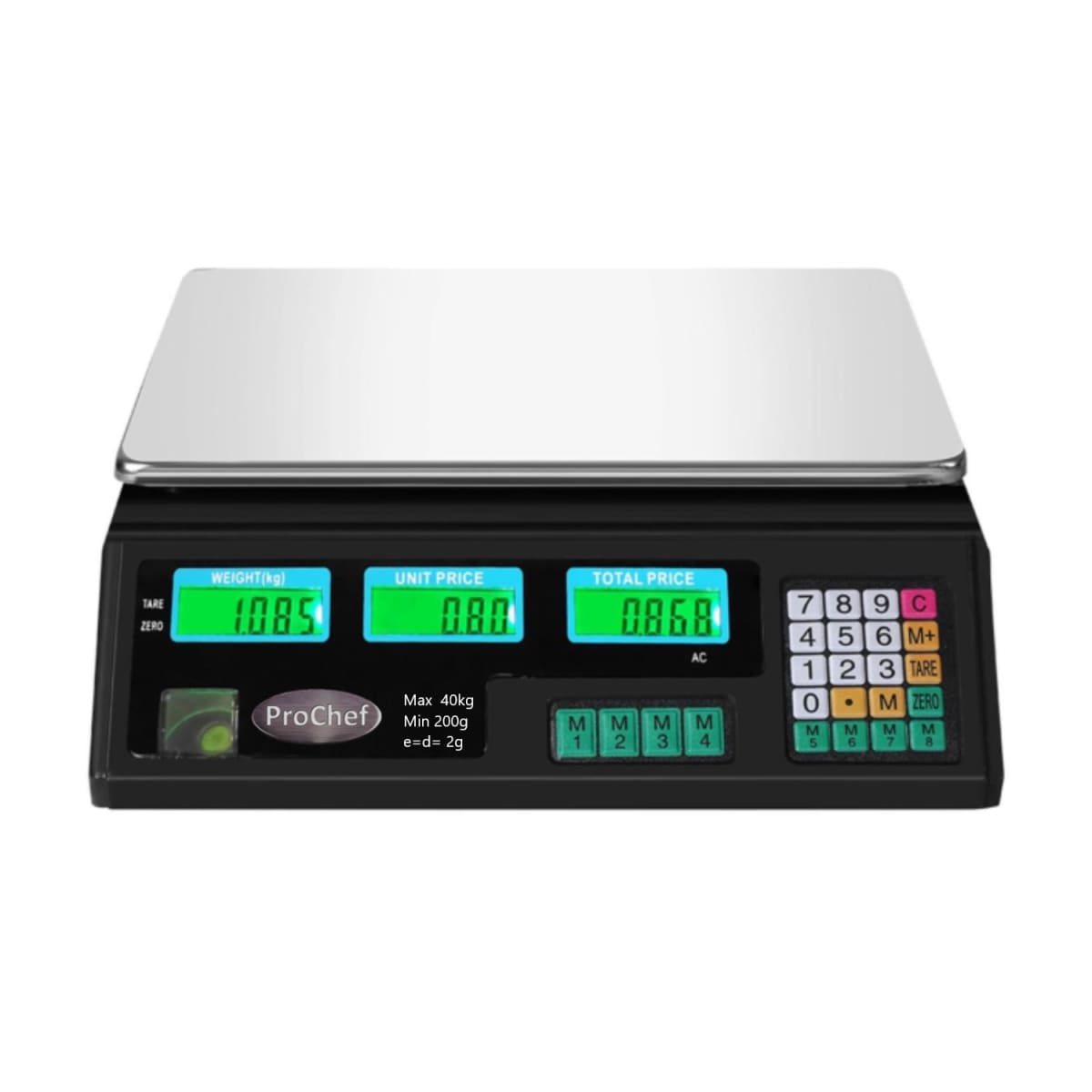 Pesa Digital ProChef 40 Kg. x 2 Gr. LCD. Electrica y Bateria.2