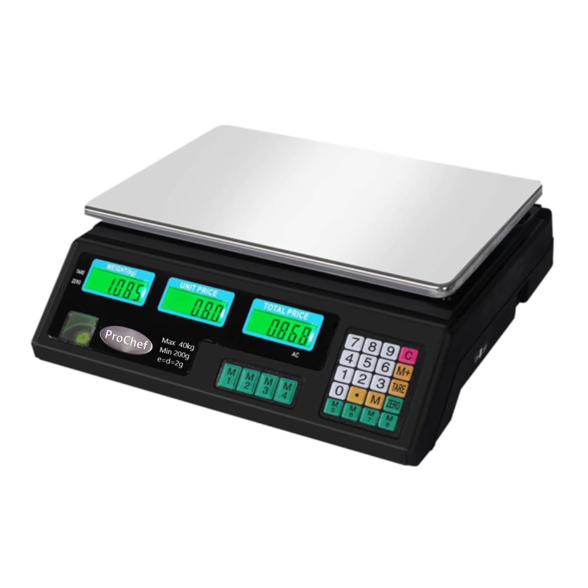 Pesa Digital ProChef 40 Kg. x 2 Gr. LCD. Electrica y Bateria.1