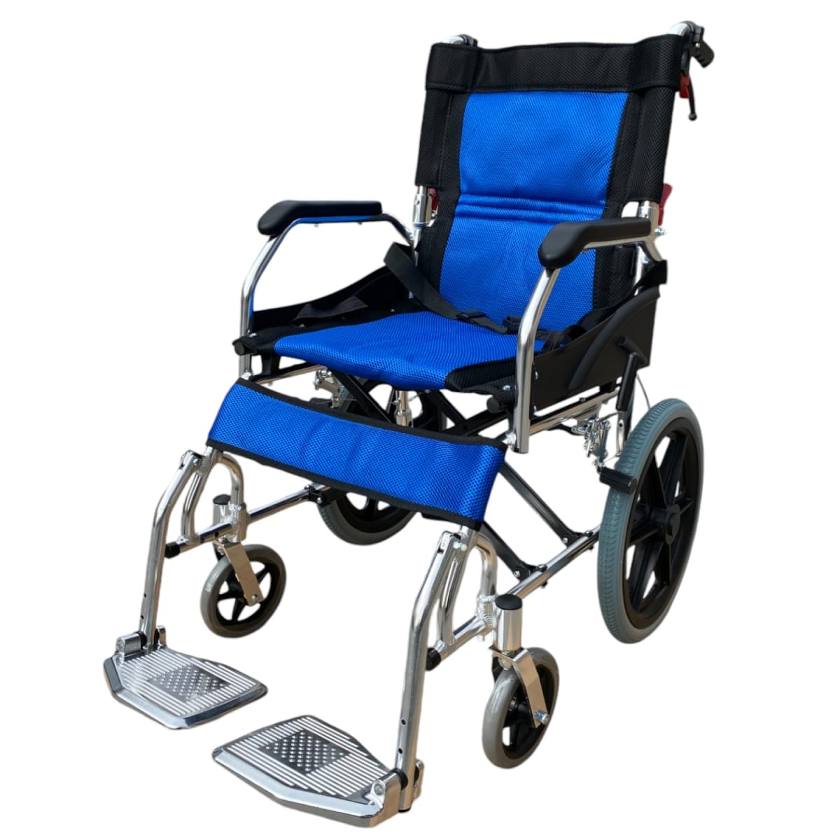 Silla de Ruedas Aluminio Ultra Liviano Aro 16-Azul1