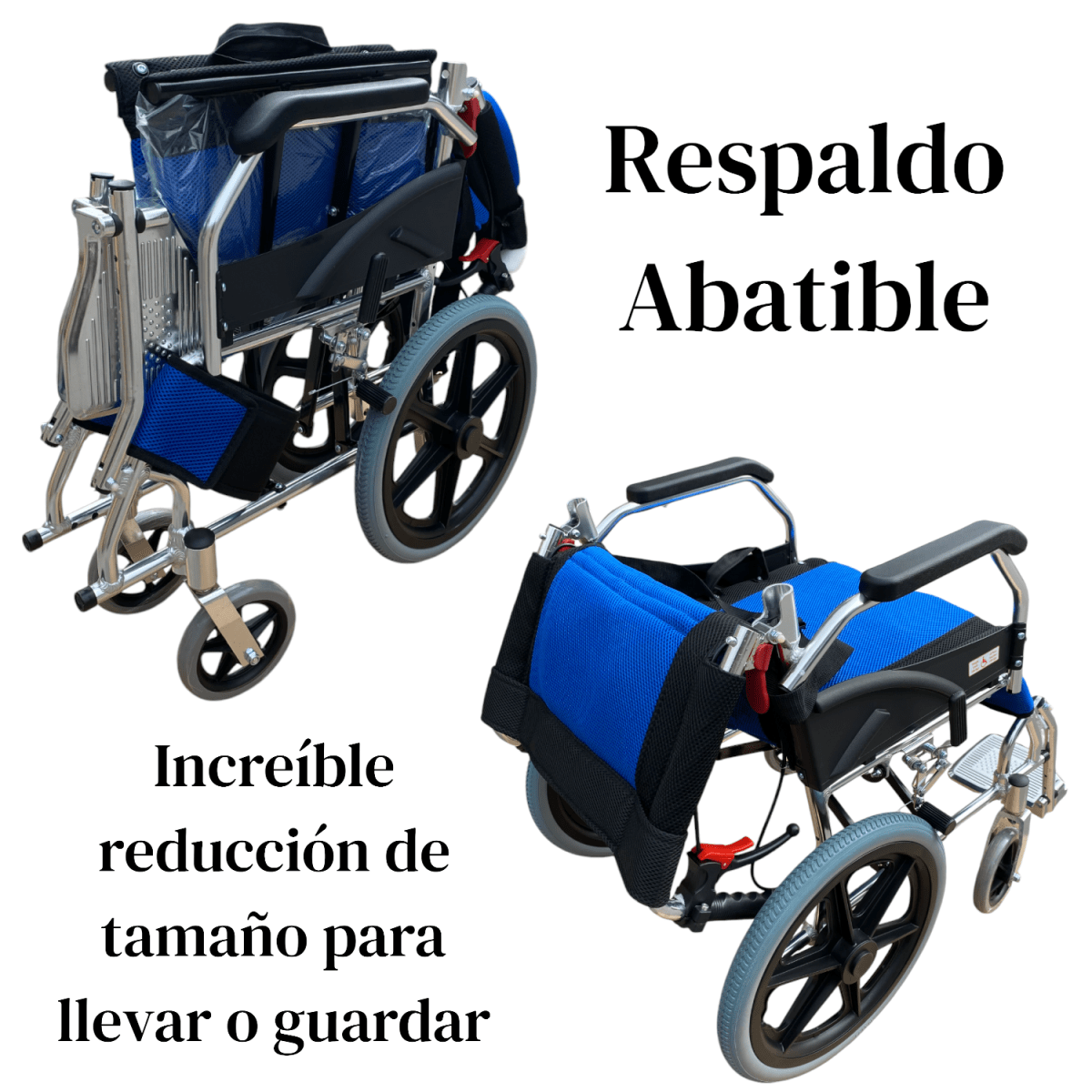 Silla de Ruedas Aluminio Ultra Liviano Aro 16-Azul4