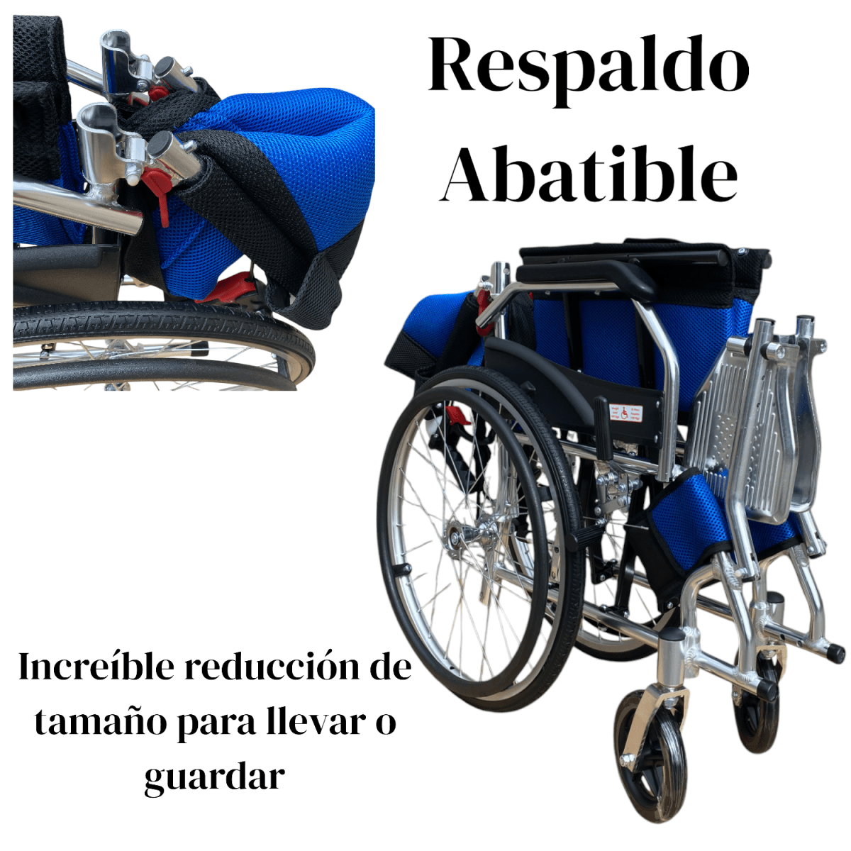 Silla de Ruedas Aluminio Ultra Liviano Aro 20-Azul4