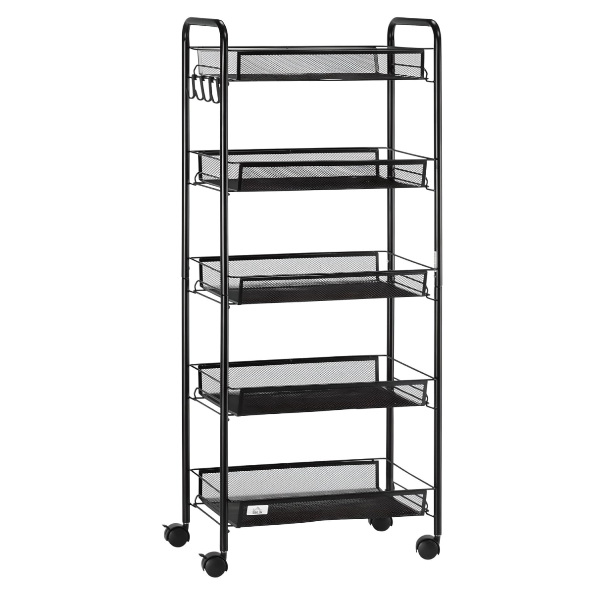 Carro Organizador Multiuso Acero Negro 5 Bandejas Removibles3