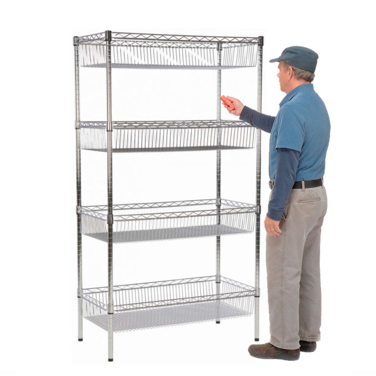 Estante 4 Canastos 90x45x180 cm. Capacidad 400 kg.2