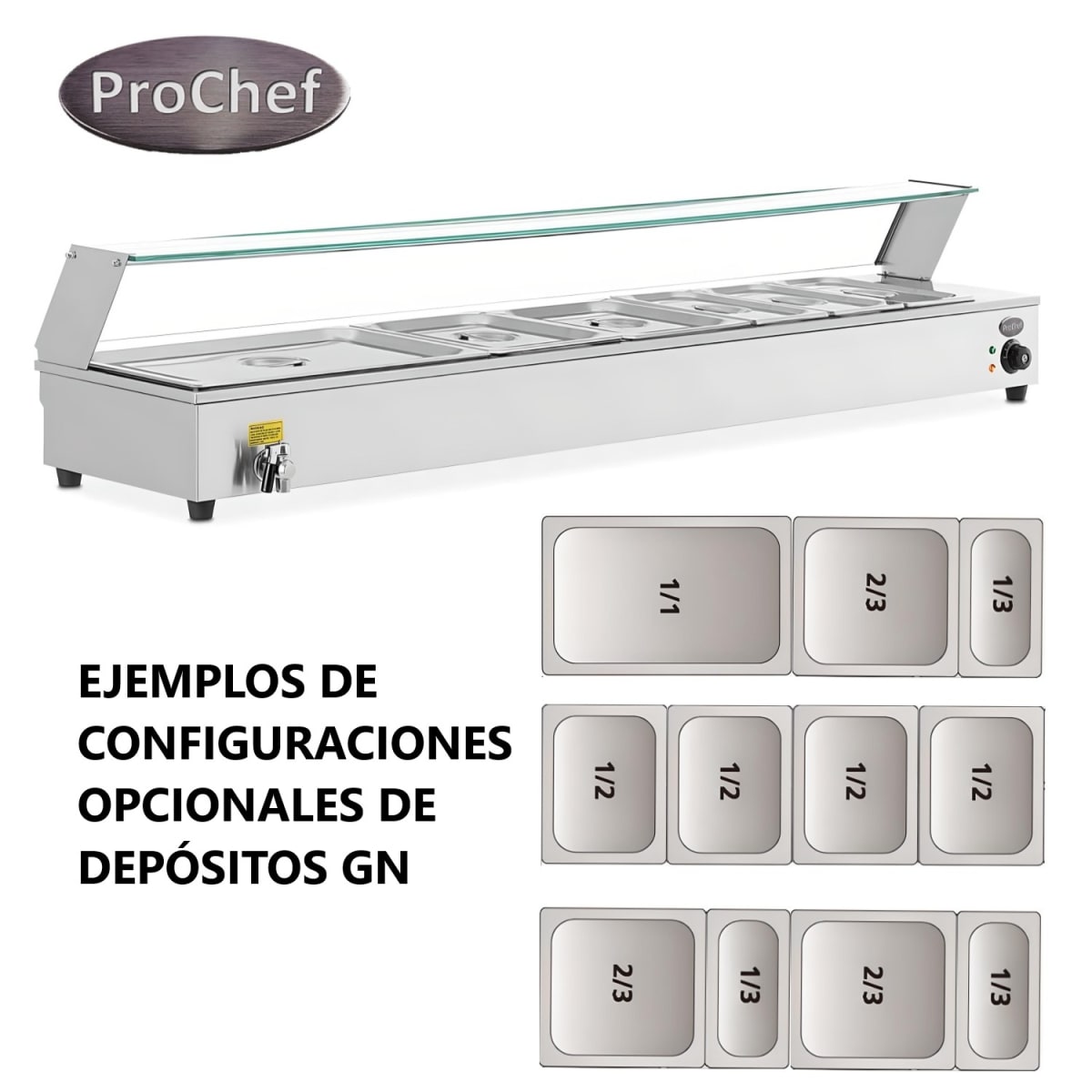 Vitrina de Calor Baño Maria Sobremesa 6 x GN 1/24