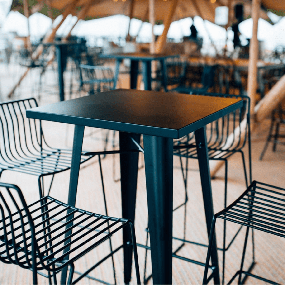 Mesa de Bar Tolix Negro Mate 60 x 60 Cm. Cubierta Acero4