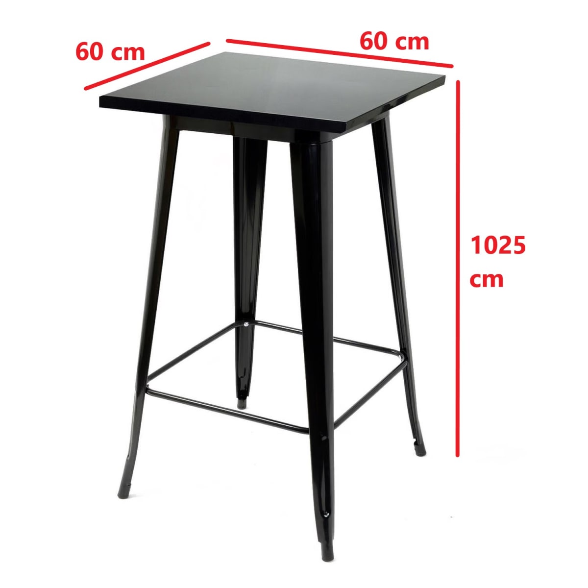 Mesa de Bar Tolix Negro Mate 60 x 60 Cm. Cubierta Acero5