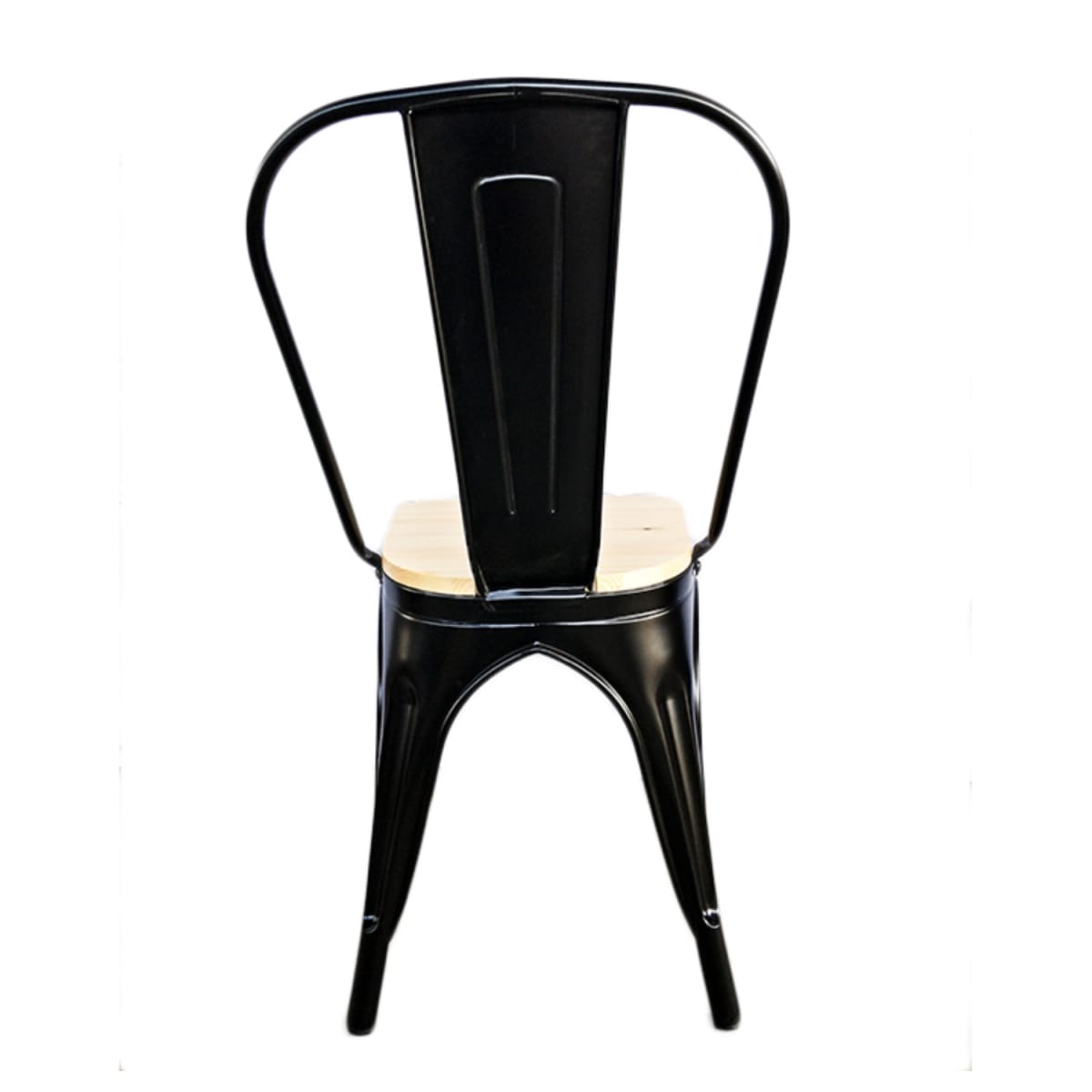 Silla Tolix Negro Asiento de Madera. Sin Caja6