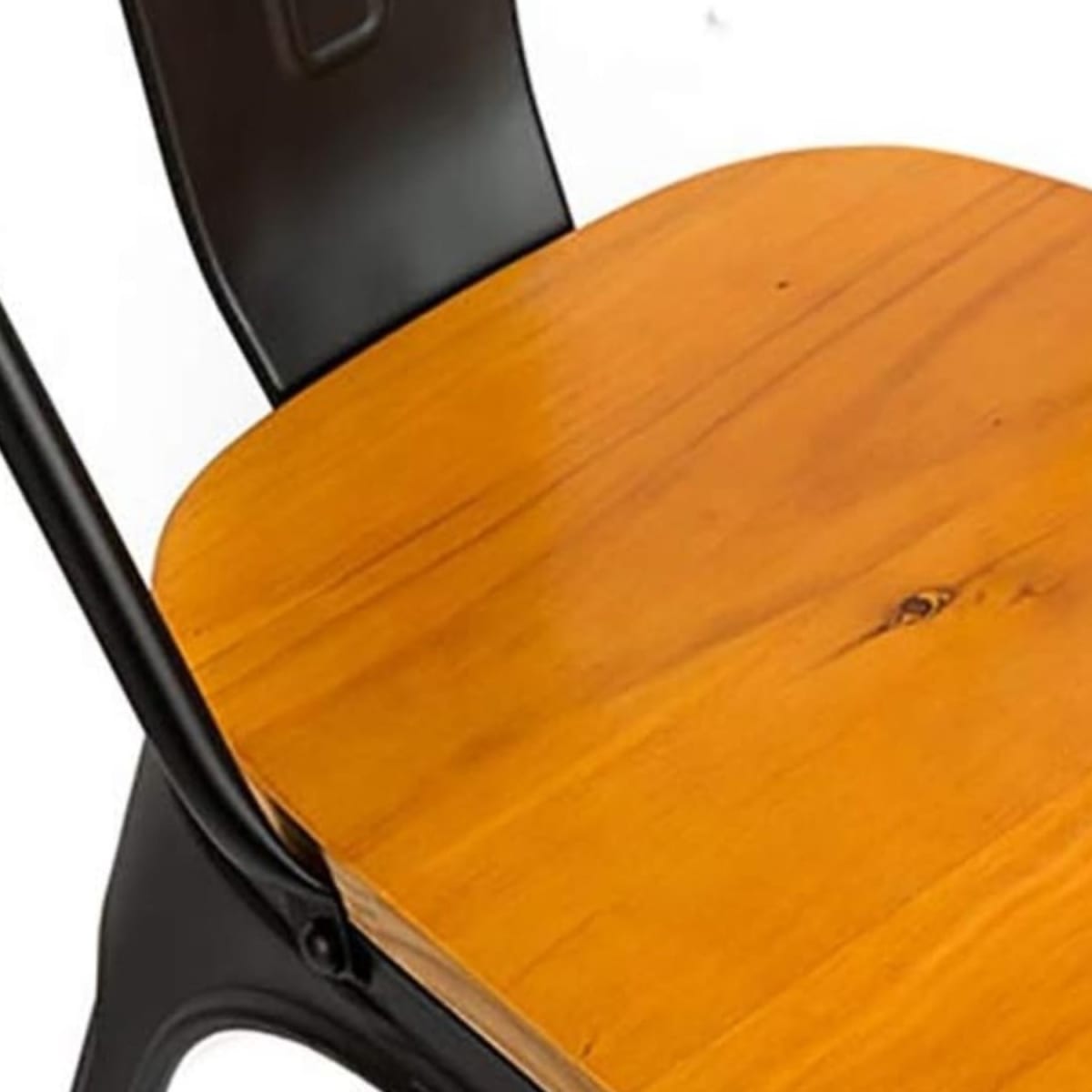 Silla Tolix Negro Asiento de Madera. Sin Caja4