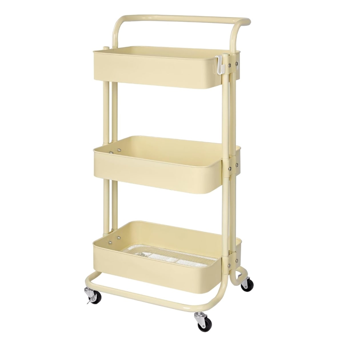 Carro Organizador Multiuso 3 Niveles 100% Acero Crema1