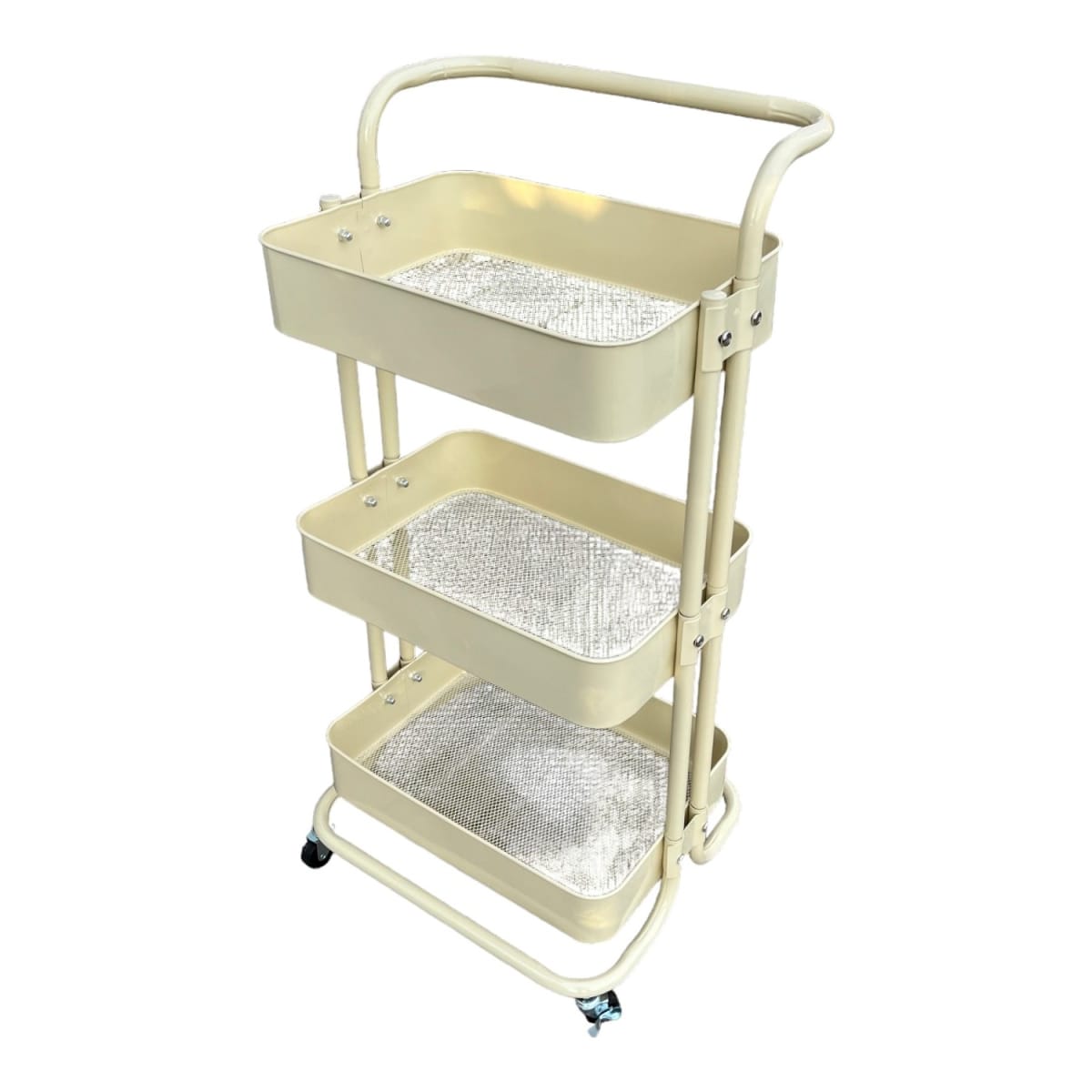 Carro Organizador Multiuso 3 Niveles 100% Acero Crema5