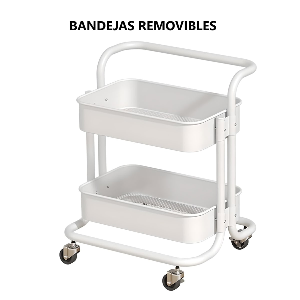 Carro Organizador Multiuso 3 Niveles 100% Acero Blanco7
