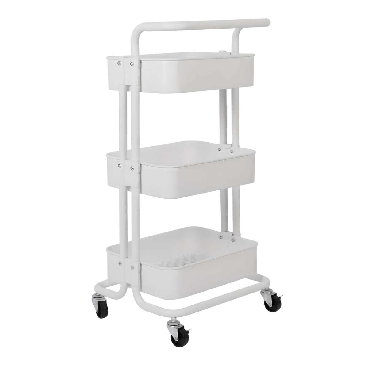 Carro Organizador Multiuso 3 Niveles 100% Acero Blanco9