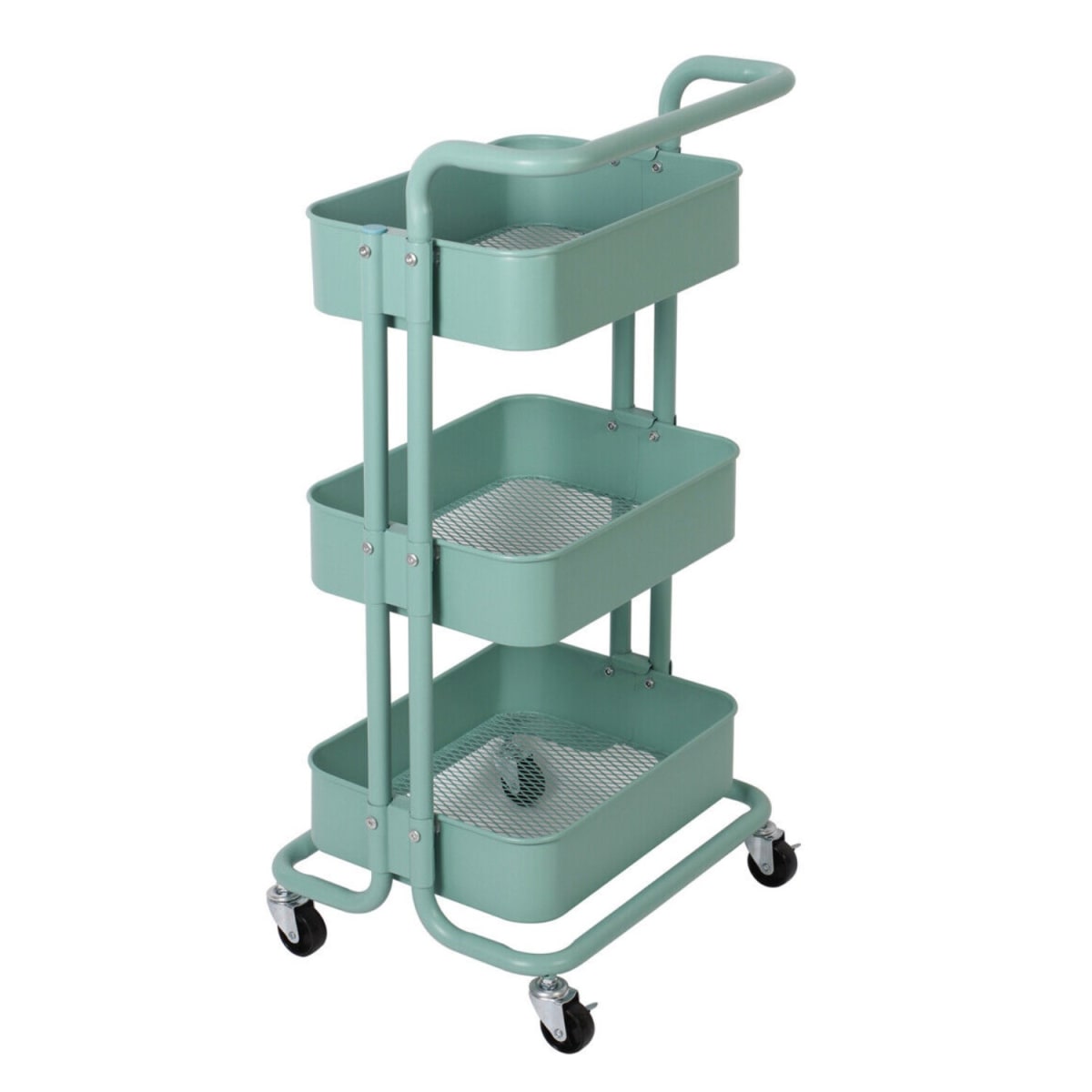 Carro Organizador Multiuso 3 Niveles 100% Acero Verde3