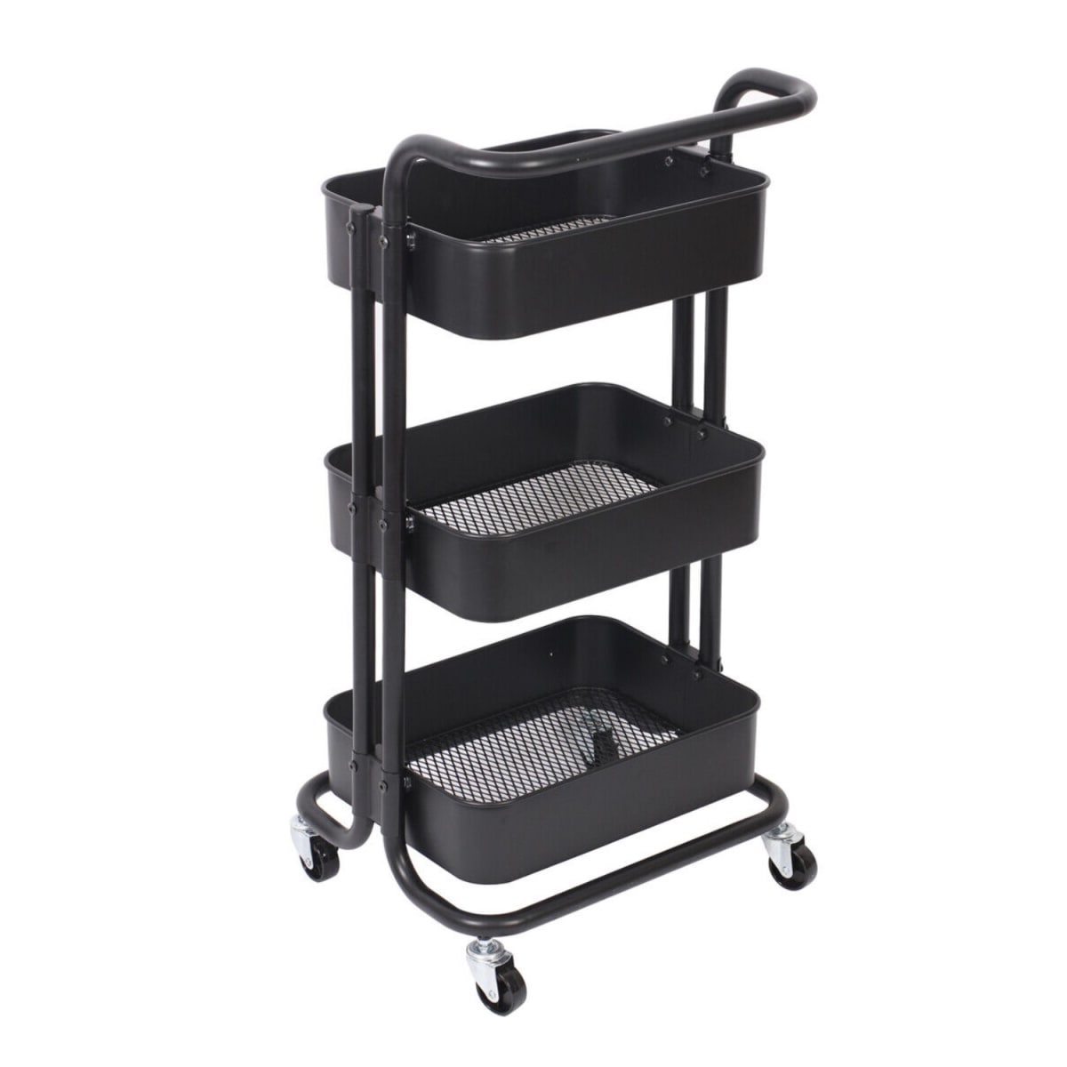 Carro Organizador Multiuso 3 Niveles 100% Acero Negro13