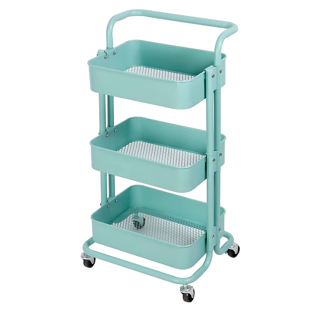 Carro Organizador Multiuso 3 Niveles 100% Acero Verde1