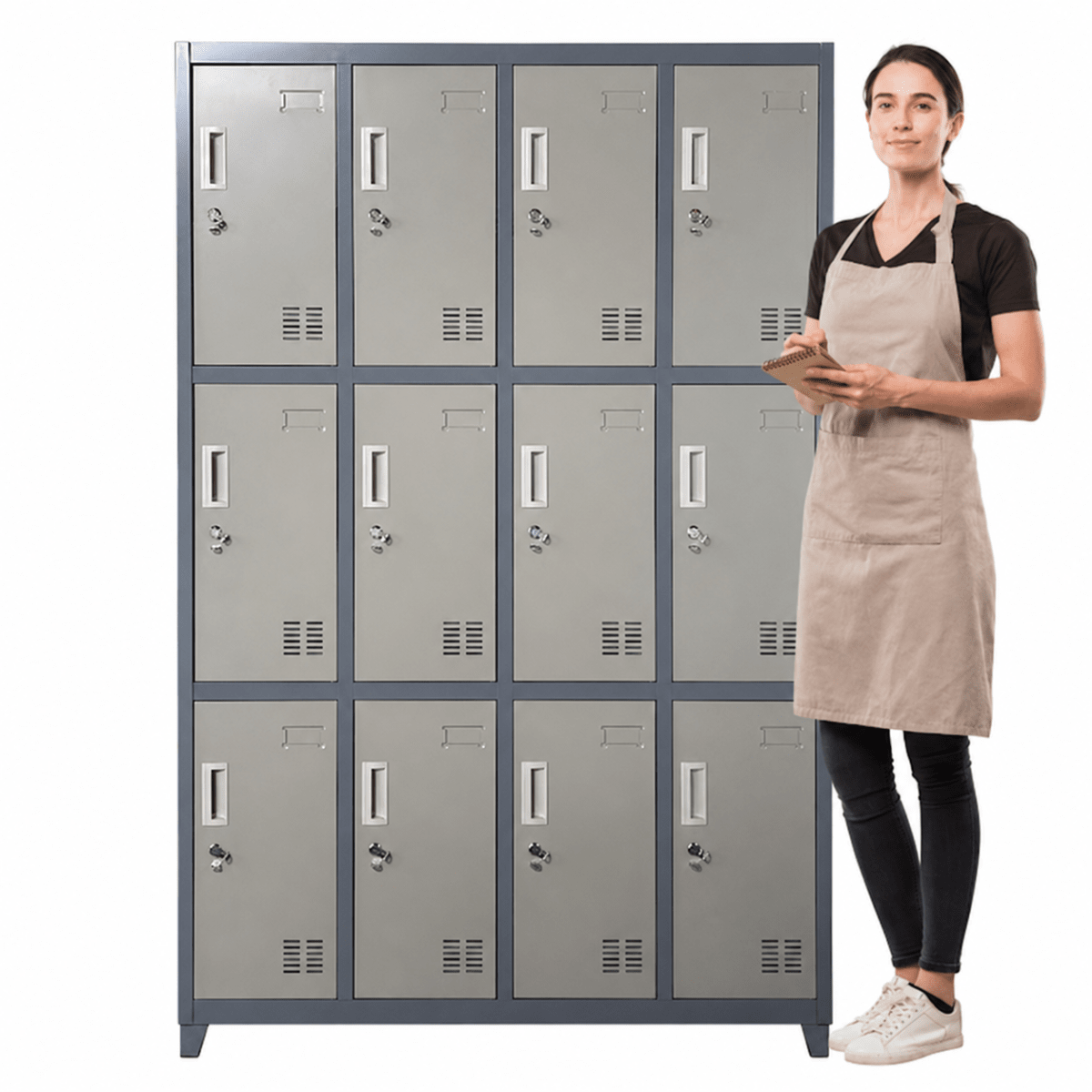 Locker Casillero Metálico 4 cuerpos 12 puertas con patas1