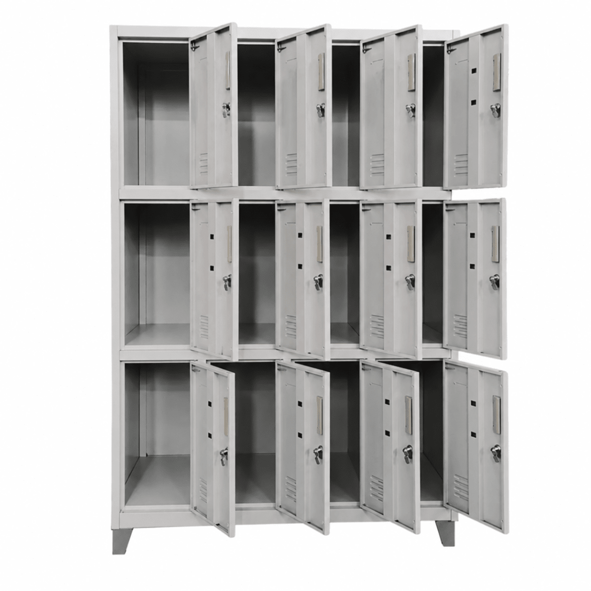 Locker Casillero Metálico 4 cuerpos 12 puertas con patas2