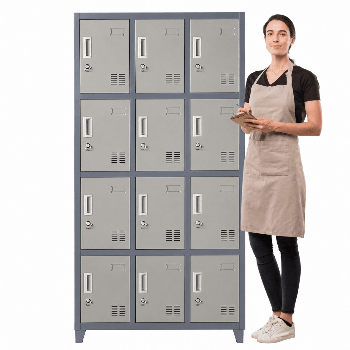 Locker Casillero Metalico 3 Cuerpos 12 Puertas con patas1