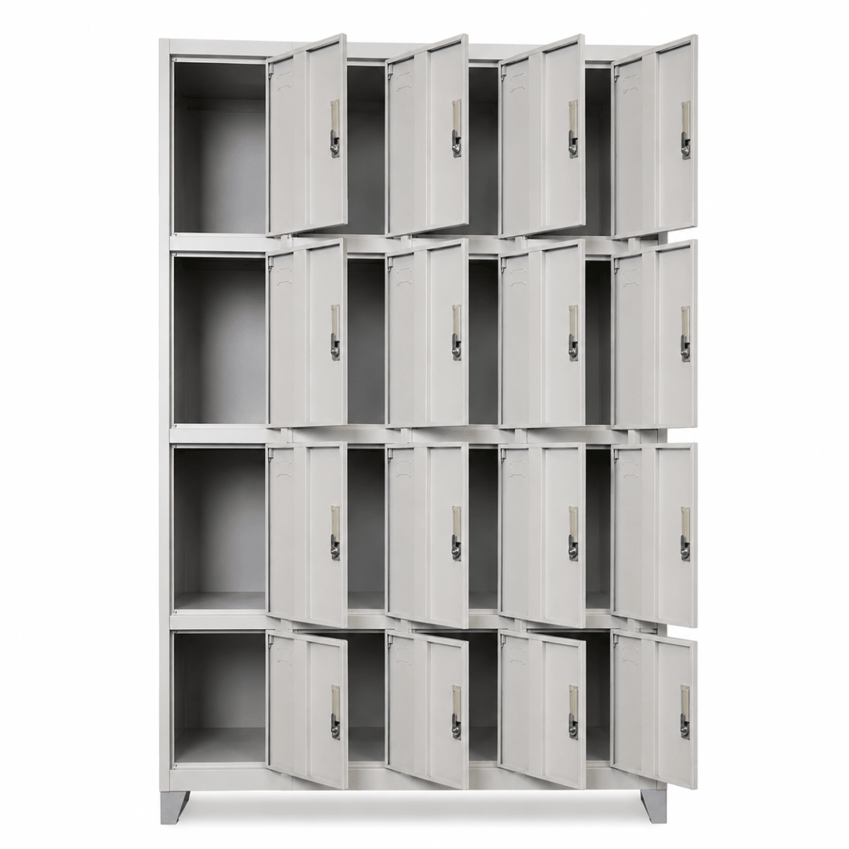 Locker Casillero Metálico 4 cuerpos 16 puertas con patas2