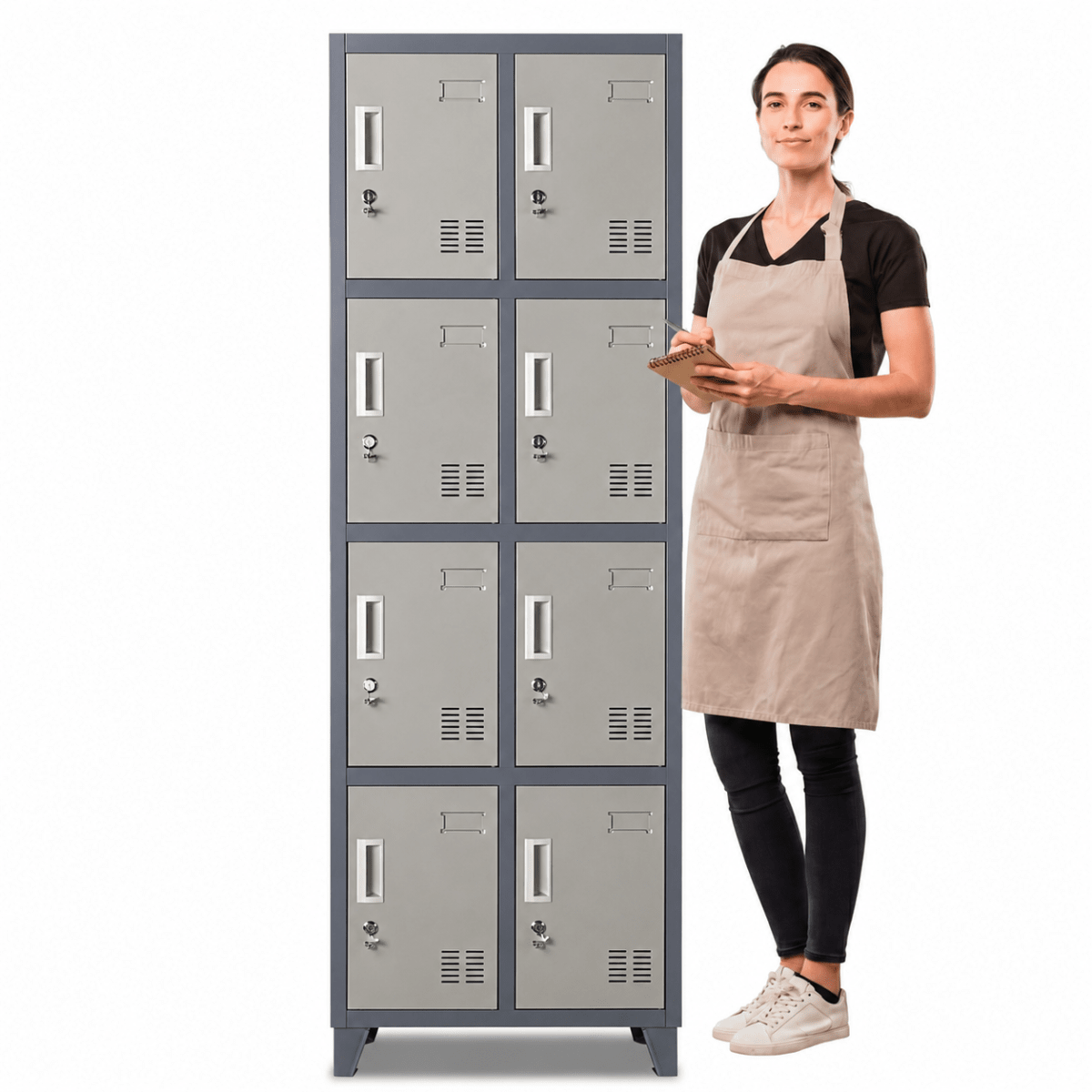 Locker Casillero Metálico 2 Cuerpos 8 Puertas con patas1