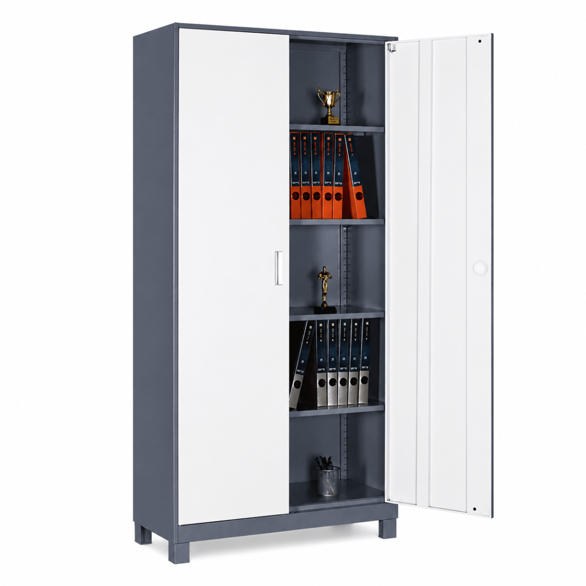 Armario Acero 90x40x185 cm. 2 Cuerpos 2 Puertas con patas1