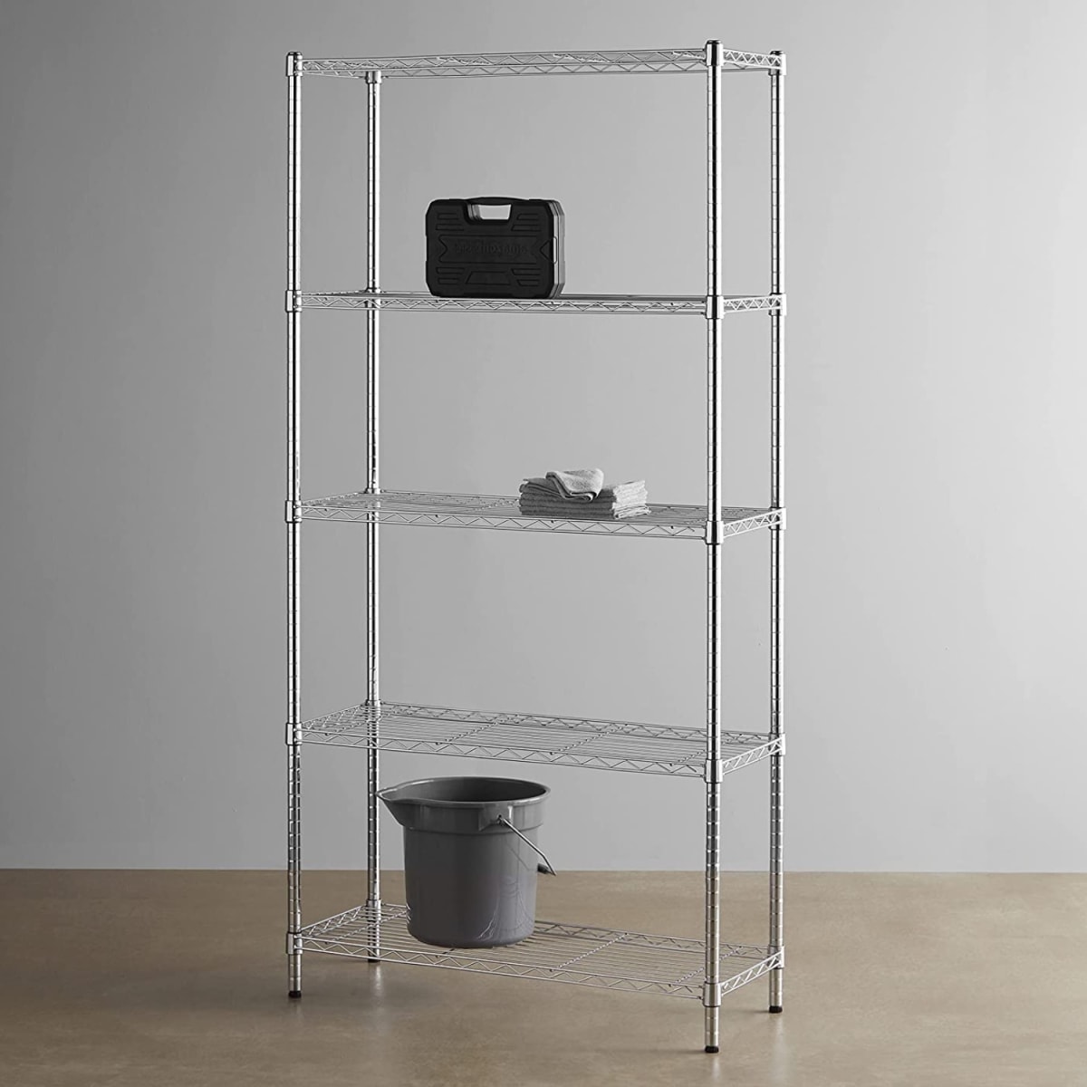 Estante Acero Cromado 5 bandejas 90x35x180 cm. Capacidad 600 kg.3