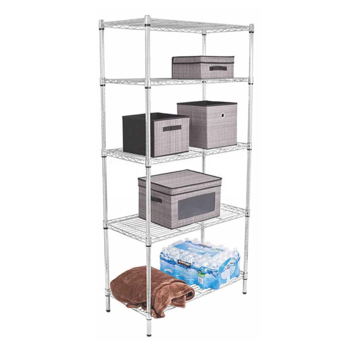 Estante Acero Cromado 5 bandejas 90x35x180 cm. Capacidad 600 kg.4