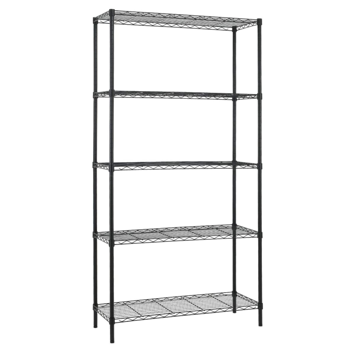 Estante 90x35x180 cm. Acero Negro 5 bandejas. Capacidad 600 kg.4