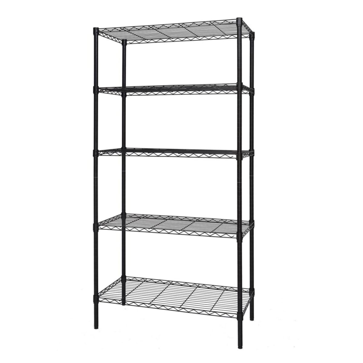 Estante 90x35x180 cm. Acero Negro 5 bandejas. Capacidad 600 kg.2