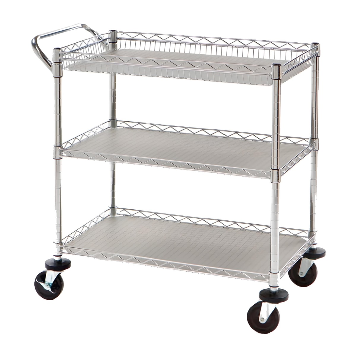 Carro Multiuso 90x45x100 cm. Acero Cromado 3 Niveles CJ-A15232