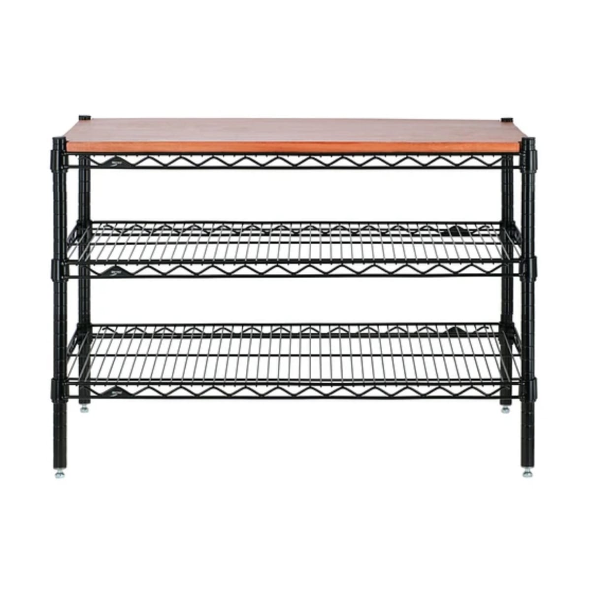 Mesa 90x45x60 cm Acero Pintado 3 bandejas. Cubierta Madera3