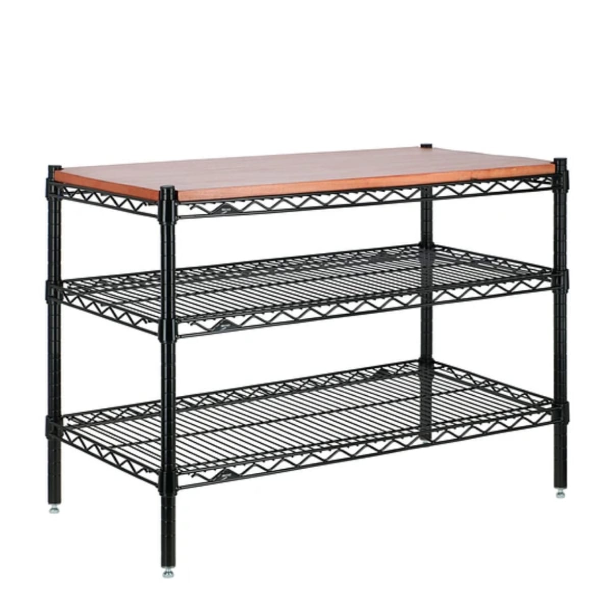 Mesa 90x45x60 cm Acero Pintado 3 bandejas. Cubierta Madera5