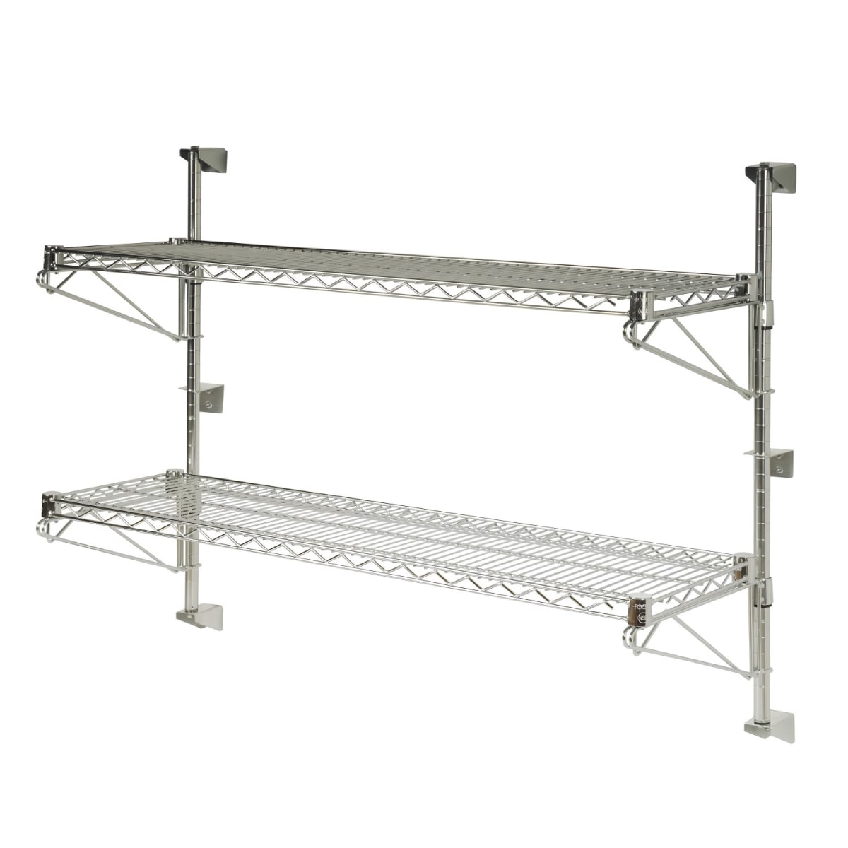 Repisa 2 bandejas 90x35x80 cm. Acero Cromado. Cap. 300 kg.3