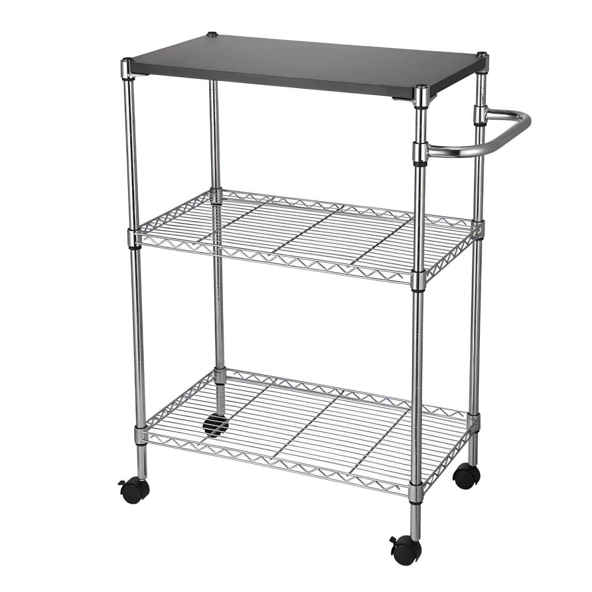 Carro Multiuso 60x35x75 cm Acero Cromado Cubierta Madera2