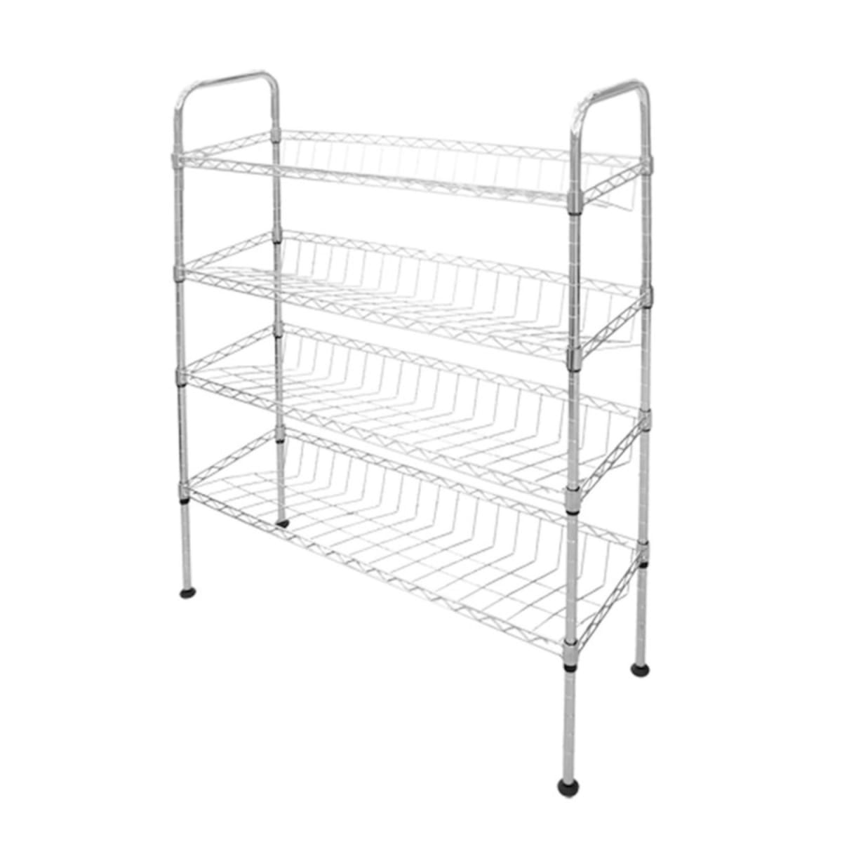 Porta Zapatos 4 bandejas 75x25x85 cm. Acero Cromado. Capacidad 80 kg.2