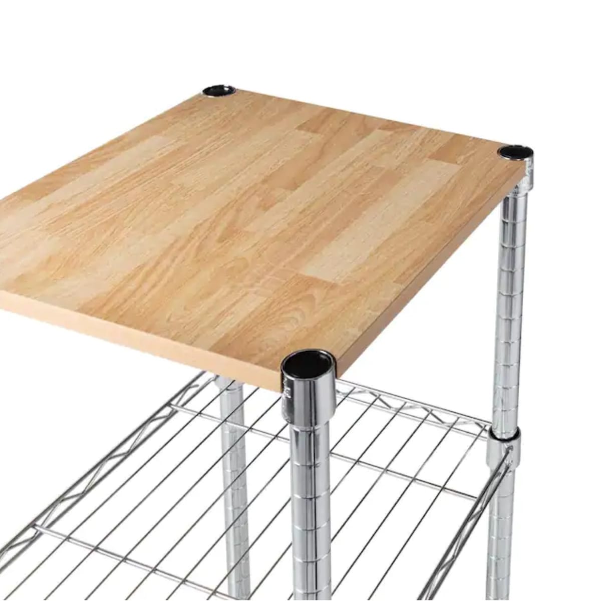 Mesa de apoyo 35x35x70 cm Acero Cromado Cubierta MDF7