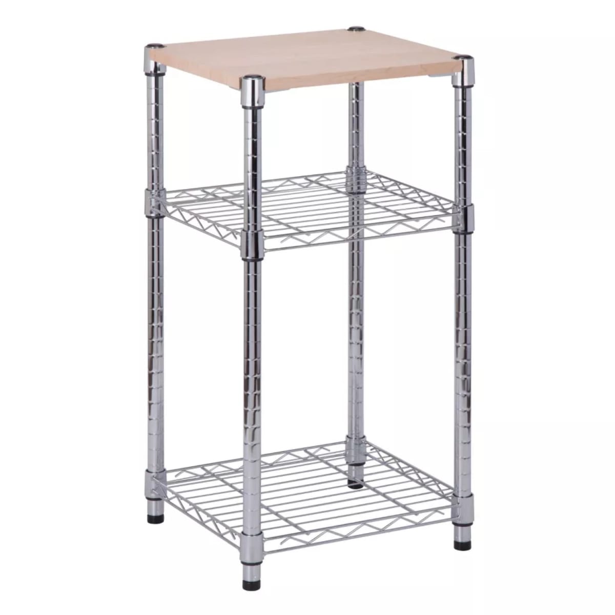 Mesa de apoyo 35x35x70 cm Acero Cromado Cubierta MDF5