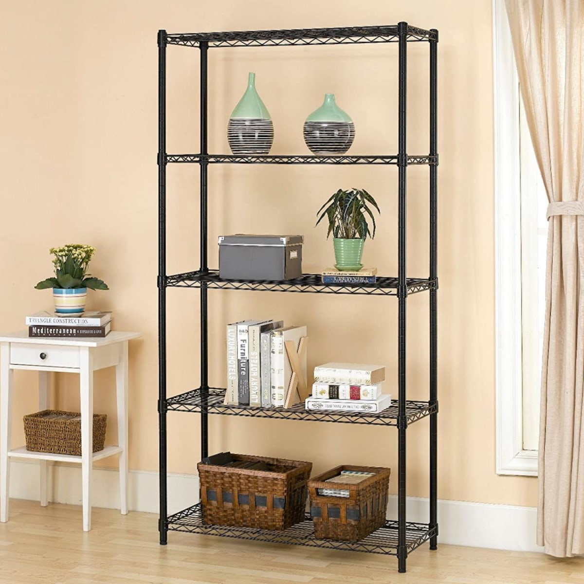 Estante 75x35x150 cm. Acero Pintado Negro 5 bandejas Cap. 150 kg.4